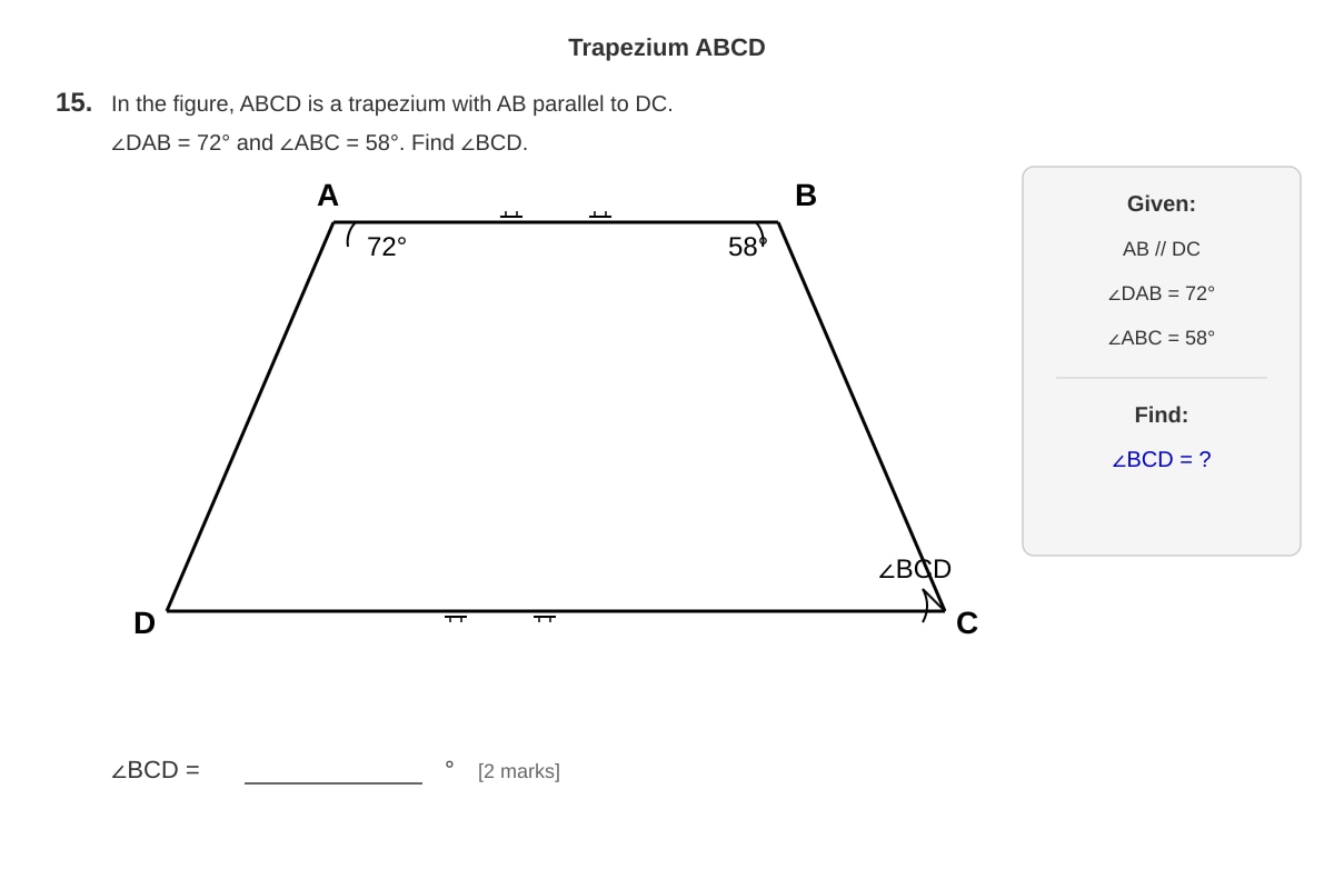 Diagram for Q15 (P6 Maths)