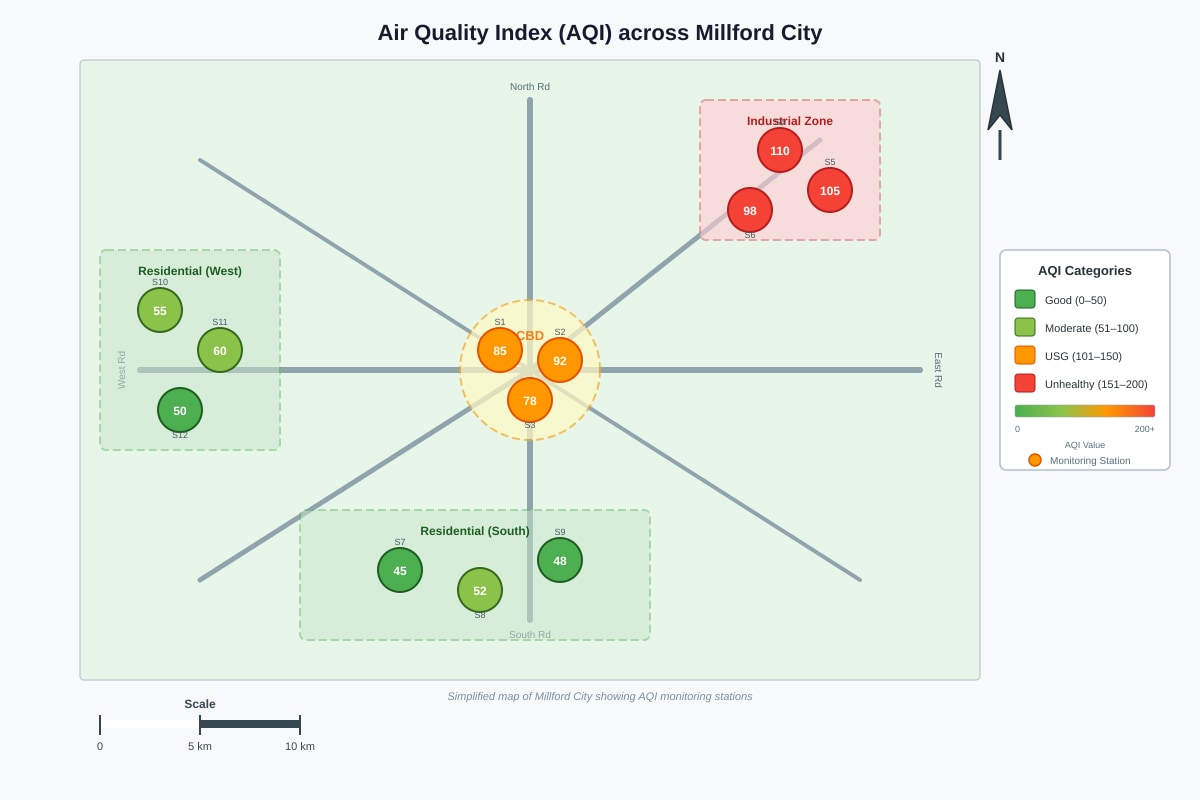 Map for Q15 (ALEVEL Geography H2)
