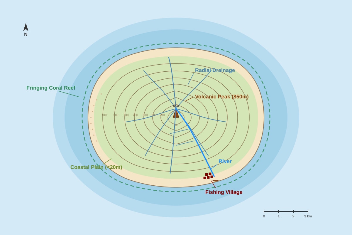Map for Q16 (ALEVEL Geography H2)