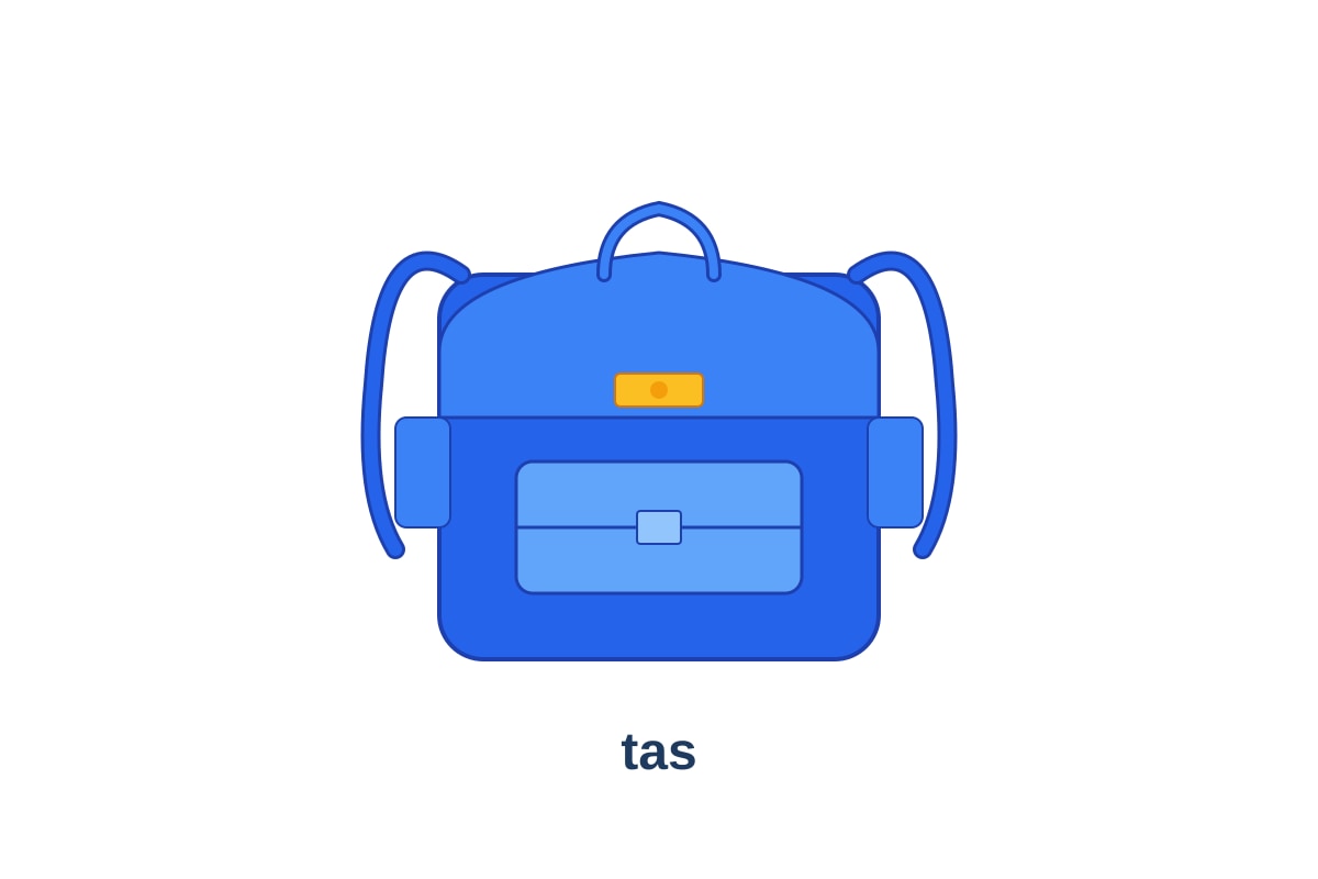 Image for Q12-figC type: figure linked_question: Q12 description: Illustration of a school bag. labels: tas values: N/A must_show: A backpack with two straps. (P1 Malay)