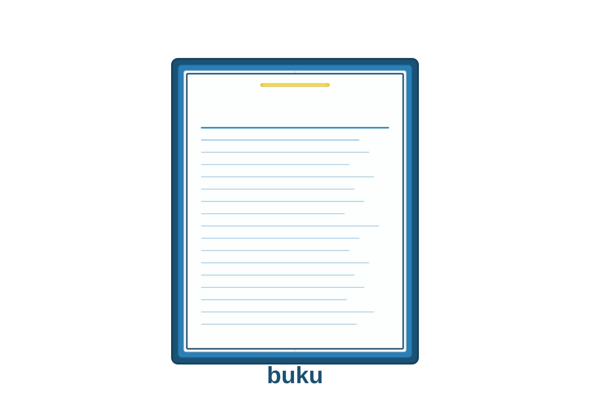 Image for Q12-figA type: figure linked_question: Q12 description: Illustration of a book. labels: buku values: N/A must_show: A closed hardcover book. (P1 Malay)