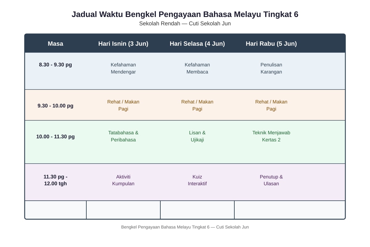 Table for Q4 (P6 Higher Malay)