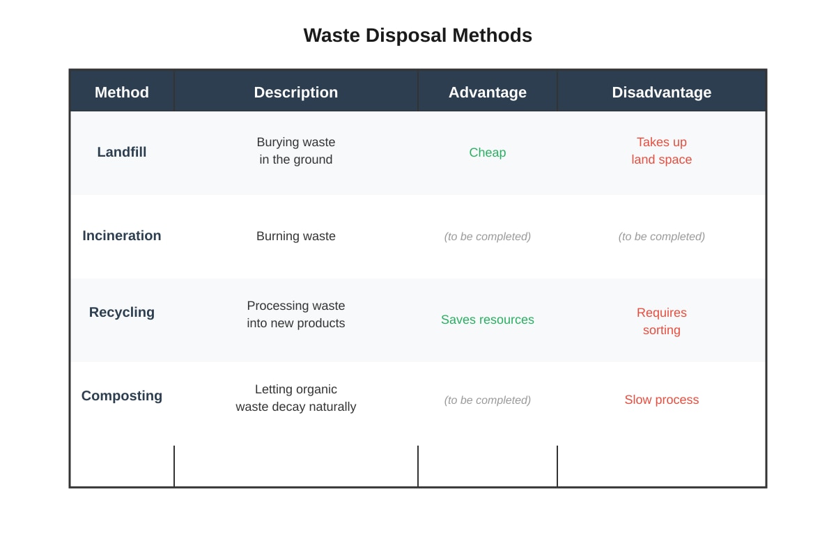 Table for Q34 (P6 Science)