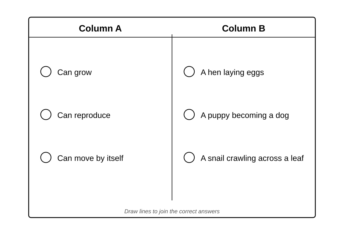 Table for Q10 (P3 Science)