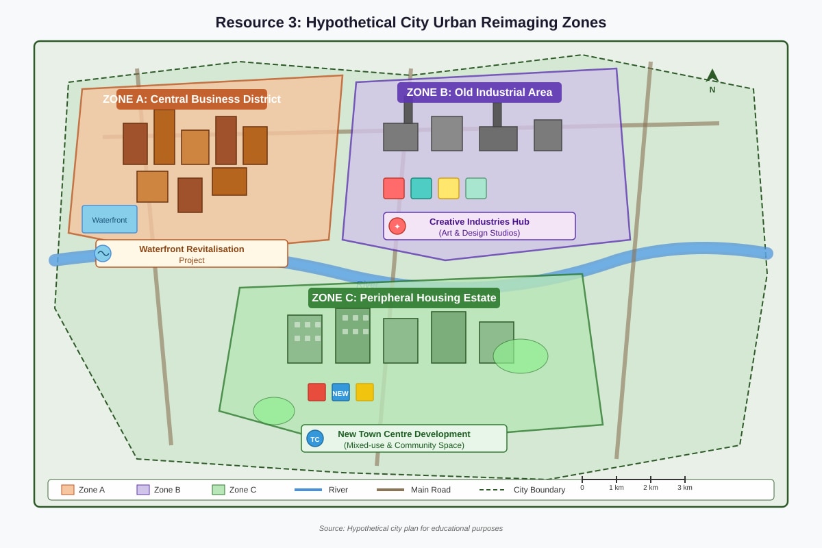 Map for Q10 (ALEVEL Geography H1)