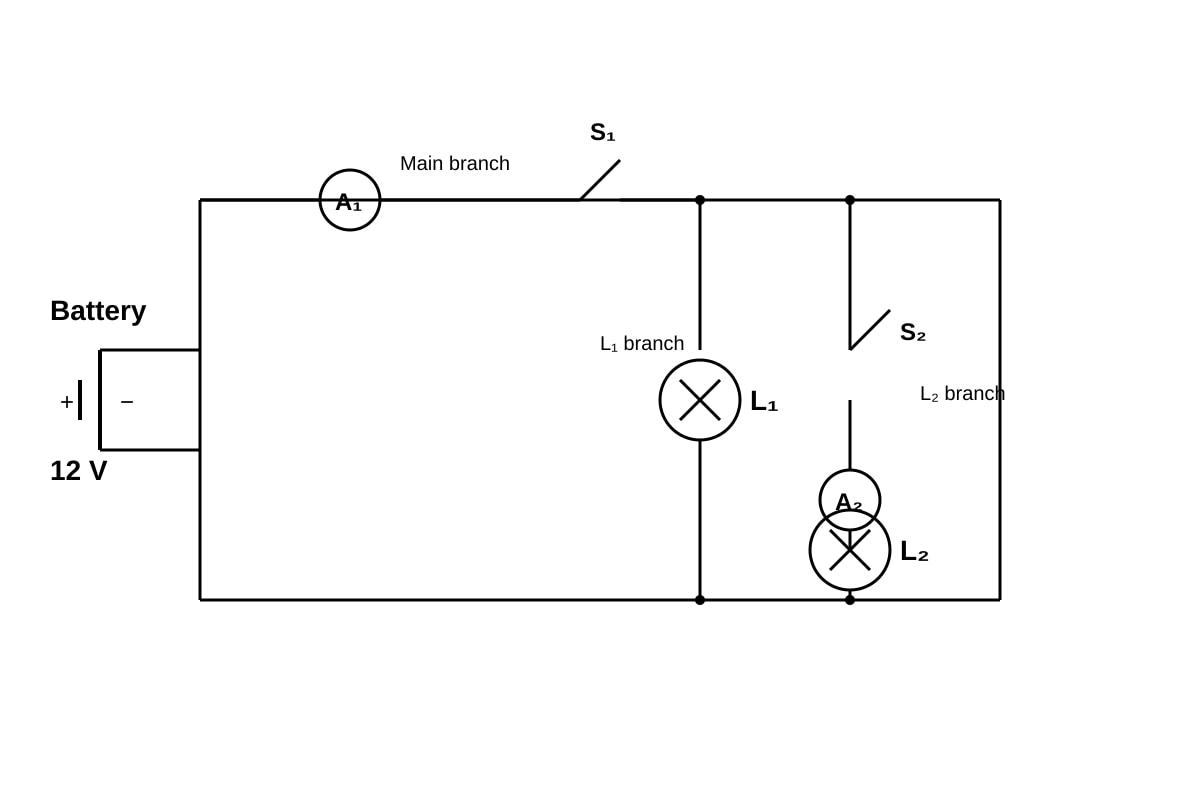 Circuit Diagram for Q14 (SEC3 Combined Science)