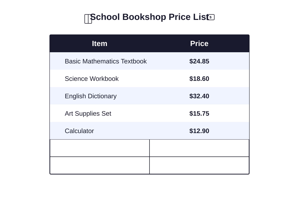 Table for Q22 (P4 Maths)
