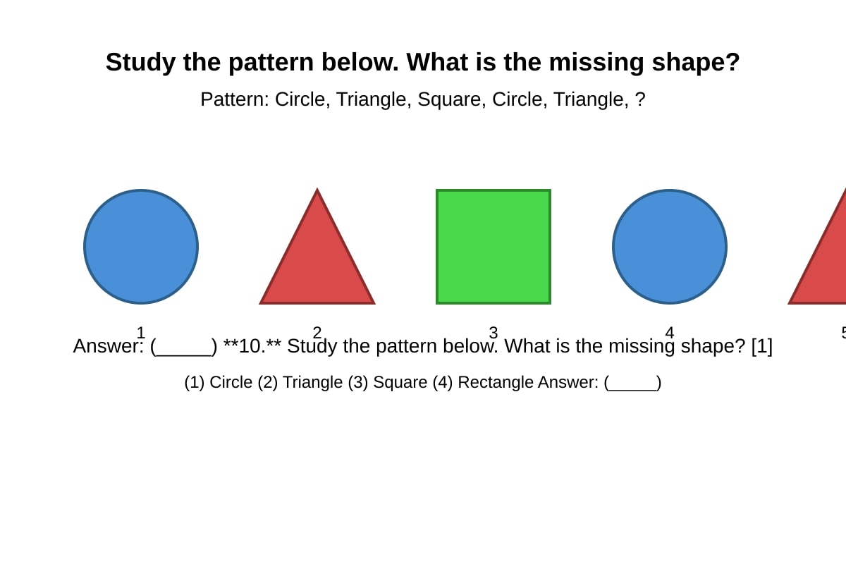 Diagram for Q10 (P1 Maths)